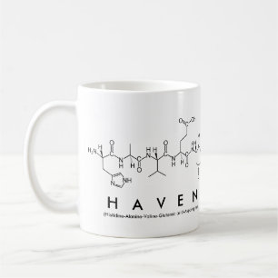 Taza De Café Haven peptide name mug