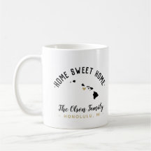 Hawái Hogar Dulce Familia Monograma Mug