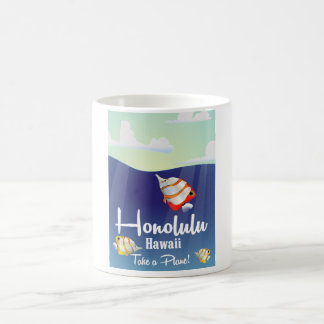 Taza De Café Hawaii, afiche de viaje del Personalizado honolulu