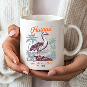 Taza De Café Hawaii Aloha State Goose Graphic Souvenir