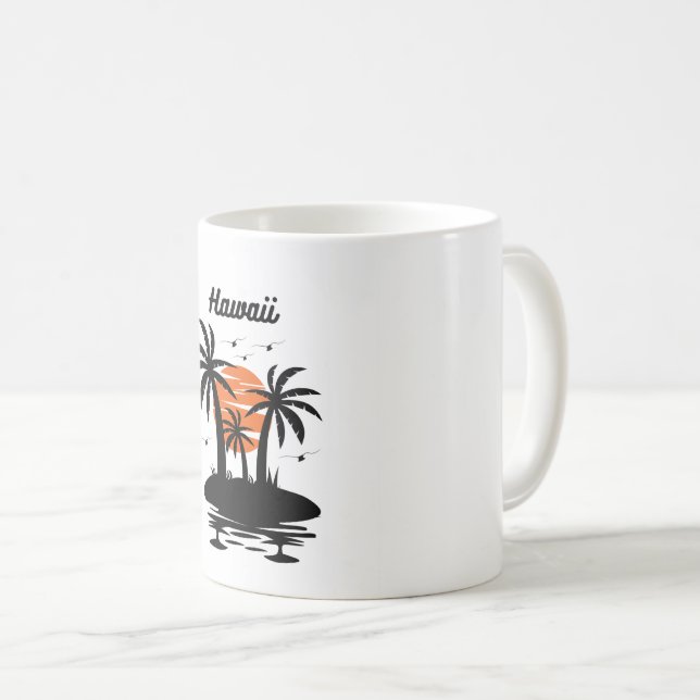 Taza De Café Hawaii Beach Sunset Coffee Mug (Anverso derecho)