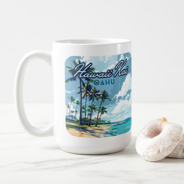 Taza De Café Hawaii Kai Honolulu Oahu Hawaii Retro (Con donut)