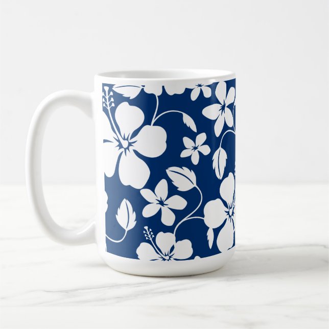 TAZA DE CAFÉ HAWAIIAN HULA (HIBISCUS) NAVY COFFEE MUG (Izquierda)