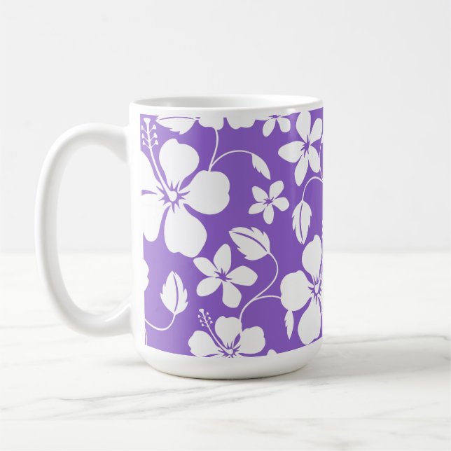 TAZA DE CAFÉ HAWAIIAN HULA (HIBISCUS) PURPLE LUMINOSO (Izquierda)
