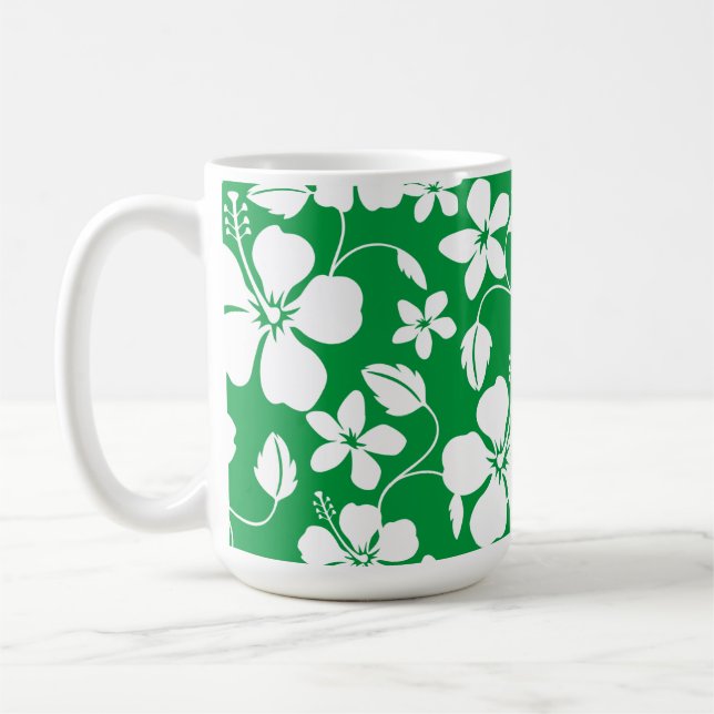 TAZA DE CAFÉ HAWAIIAN HULA (HIBISCUS) VERDE (Izquierda)