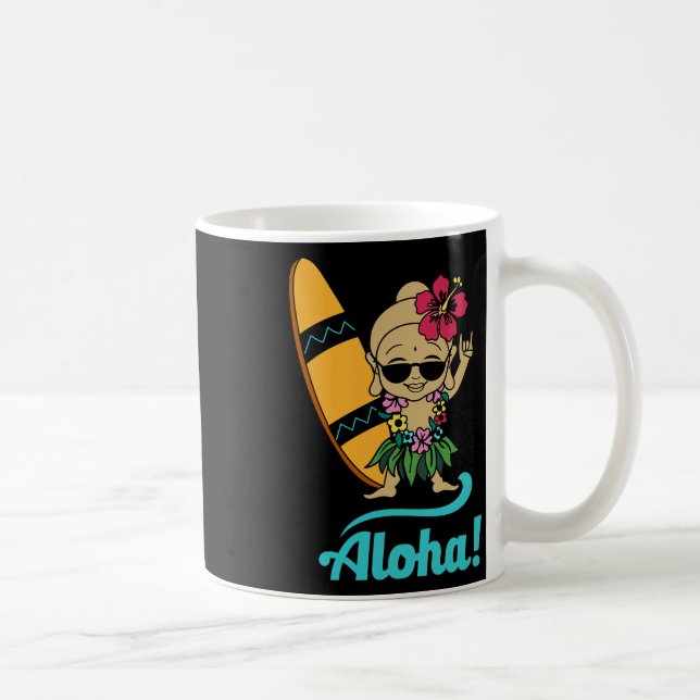 Taza De Café Hawaiian Surfing Buddha Aloha Hawaii Beach Yoga  (Derecha)