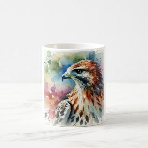 Taza De Café Hawk in serene nature 280824AREF135 - Watercolor