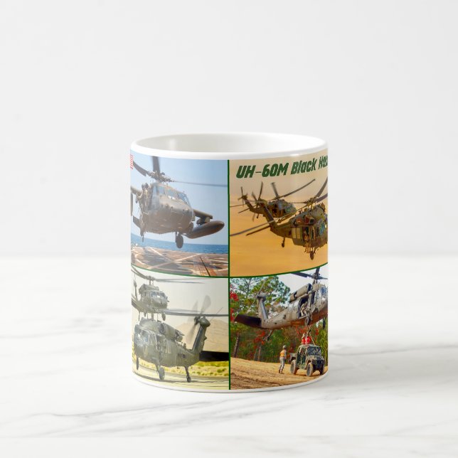 TAZA DE CAFÉ HAWK NEGRO UH-60M (Centro)