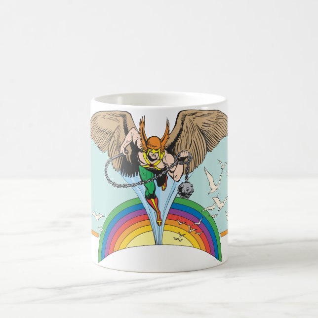 Taza De Café Hawkman vuela a través del cielo (Centro)
