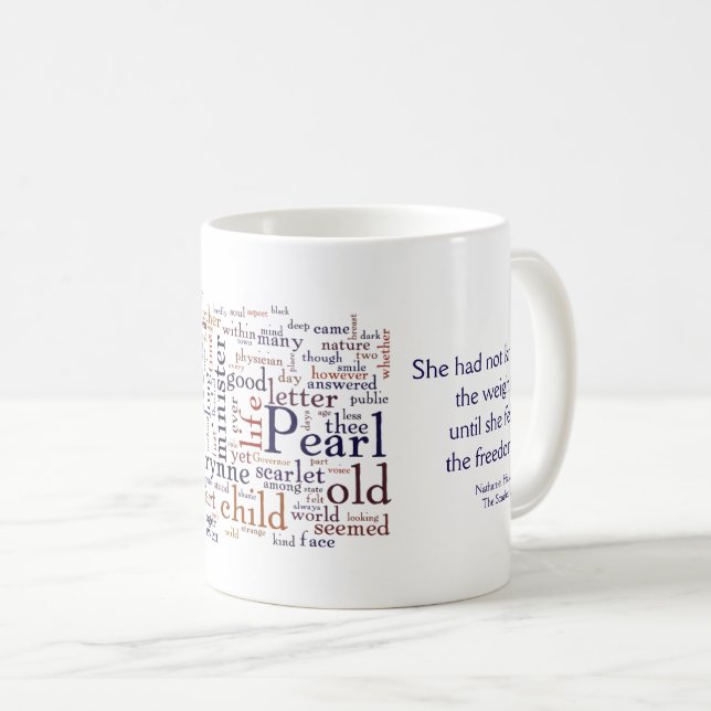 Taza De Café Hawthorne - las palabras y la cita de la letra (Anverso derecho)