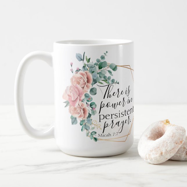 Taza De Café Hay poder en la oración (Con donut)
