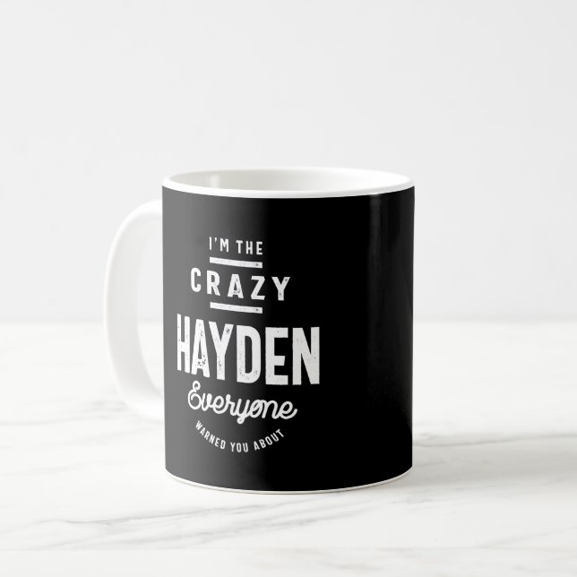 Taza De Café Hayden Nombre personalizado Regalo de cumpleaños (Anverso izquierdo)