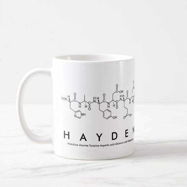 Taza De Café Hayden peptido nombre mug (Izquierda)