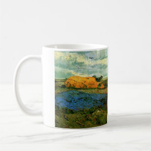 Taza De Café Haystacks Under a Rainy Sky de Vincent van Gogh