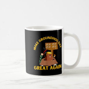 Taza De Café Haz de nuevo genial el día de la marmota Divertido