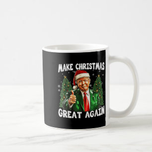 Taza De Café Haz la Navidad Grande de Nuevo Funny Santa Trump 2