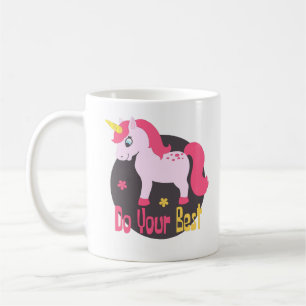 Taza De Café Haz lo mejor de Kawaii lindo rosa unicornio colori