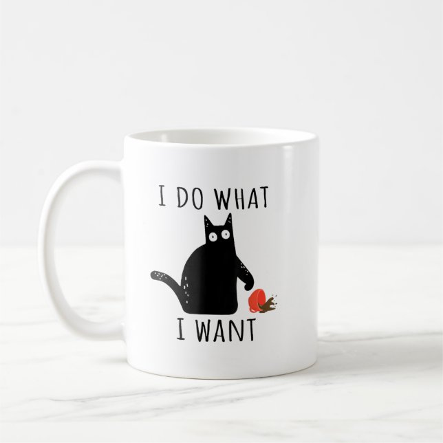 Taza De Café Haz lo que quiero para el café gato Lover Gracioso (Izquierda)