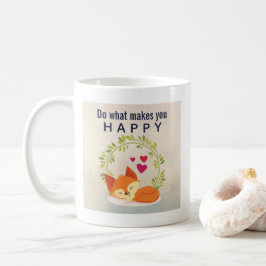 Taza De Café Haz lo que te hace feliz zorro dormido con el cora