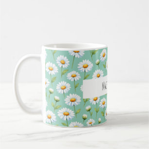 Taza De Café Haz que suceda - margaritas acuarela
