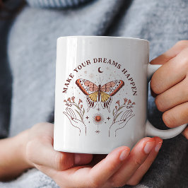 Taza De Café Haz que tus sueños ocurran mariposa boho