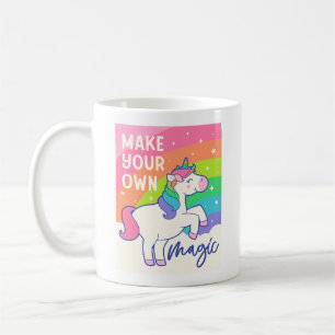 Taza De Café Haz tu propia magia   Cute unicornio
