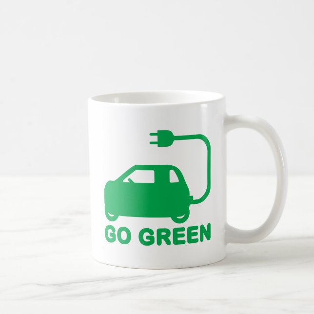 Taza De Café Haz Verde ~ Conduce Autos Eléctricos (Derecha)