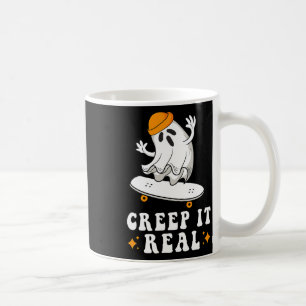 Taza De Café Hazlo Real Fantasma Halloween Skateboard Chicos Pa