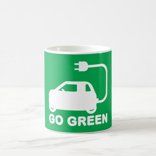 Taza De Café Hazlo Verde ~ Conduce Autos Eléctricos (Centro)