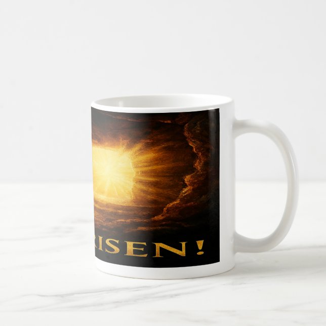 Taza De Café “He Is Risen – Radiant Tomb Resurrection Mug” (Derecha)