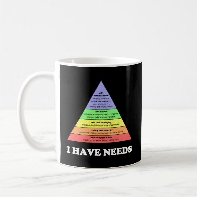 Taza De Café He Necesitado La Jerarquía De Necesidades De Maslo (Izquierda)