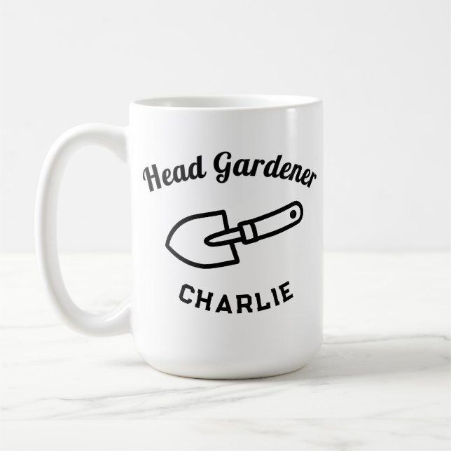 Taza De Café Head Gardener Humor Funny Garden Trowel Custom (Izquierda)