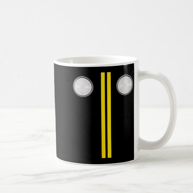 Taza De Café Headlights With Road Markings Funny Halloween Cost (Derecha)
