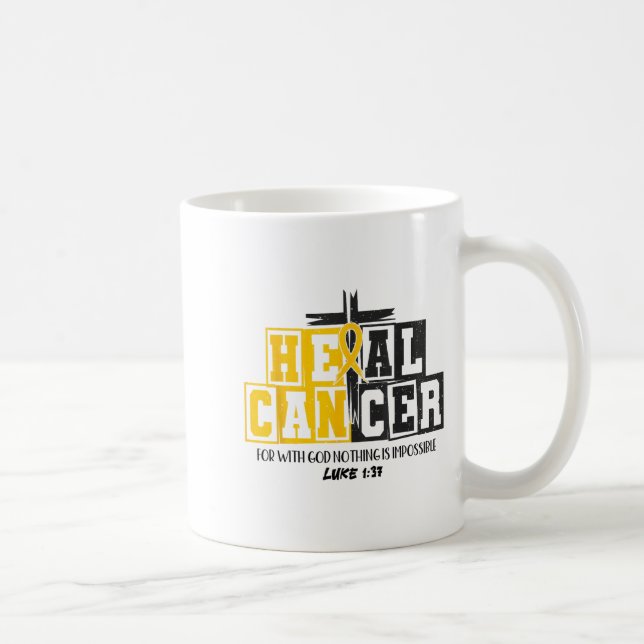 Taza De Café Heal Cancer Childhood Cancer Awareness God Christi (Derecha)