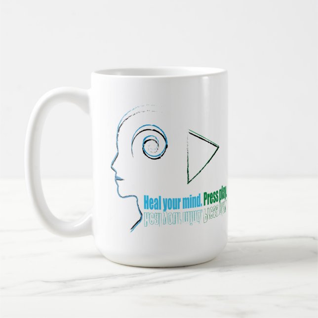 Taza De Café Heal your mind. Press play (Izquierda)