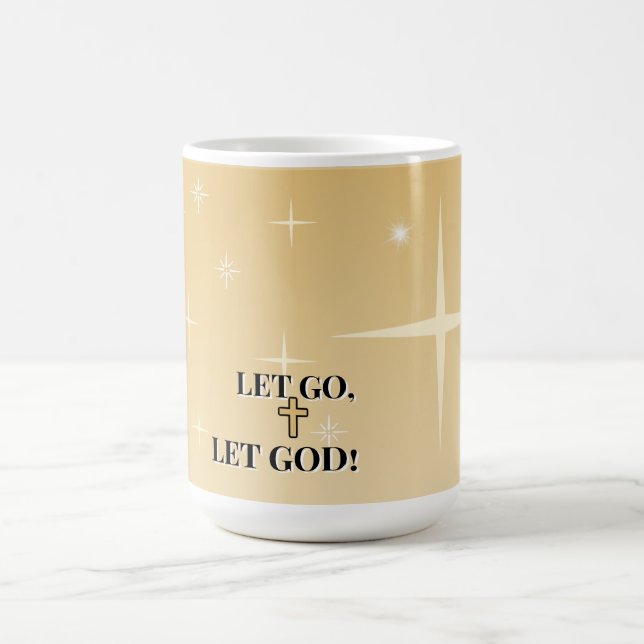 Taza De Café Healing Light Le Go Let God Cross (Centro)