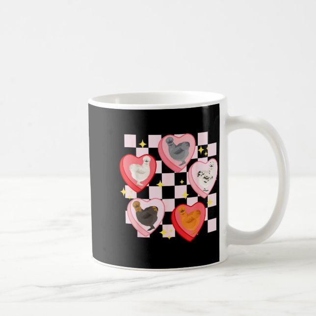 Taza De Café Heart Candy Silkie Chicken Valentine Farmer Animal (Derecha)