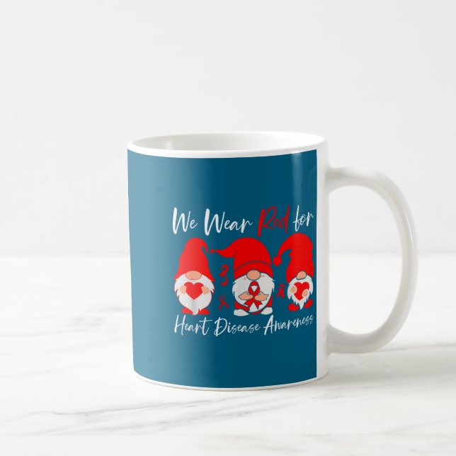 Taza De Café Heart Disease Awareness Gnome  (Derecha)