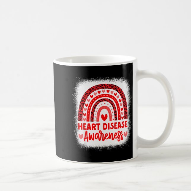 Taza De Café Heart Disease Awareness Heart Month Rainbow Heart  (Derecha)