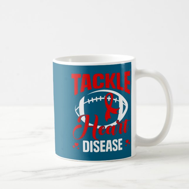 Taza De Café Heart Disease Awareness Red Heart Tackle Heart Dis (Derecha)