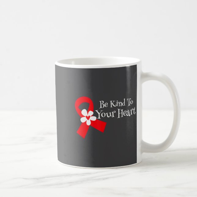 Taza De Café Heart Disease Awareness Shirt Heart Health Month  (Derecha)