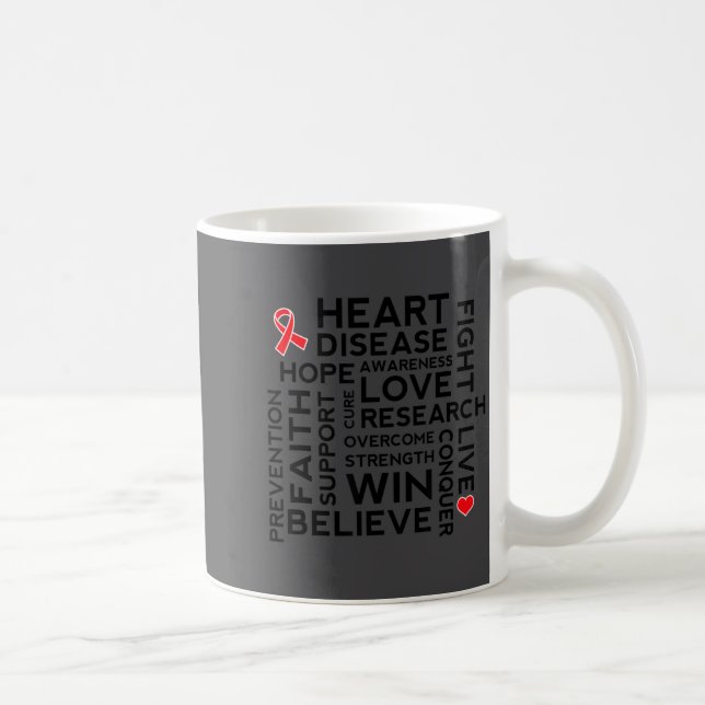 Taza De Café Heart Disease Month Suprt Walk Tee  (Derecha)
