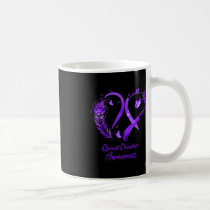 Taza De Café Heart Faith Hope Love Opioid Sobredosis Purple Rib