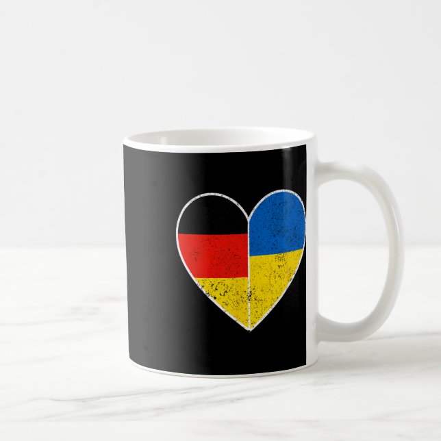 Taza De Café Heart Germany And Ukraine Solidarity Friendship Vi (Derecha)
