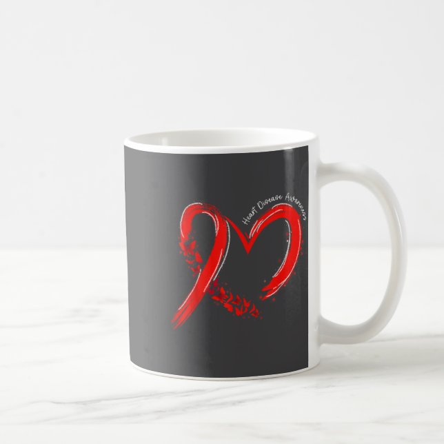 Taza De Café Heart Health Heart Disease Awareness Chd Mens Wome (Derecha)
