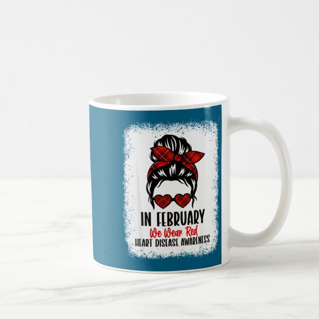 Taza De Café Heart Health Heart Disease Awareness Heartbeat Chd (Derecha)