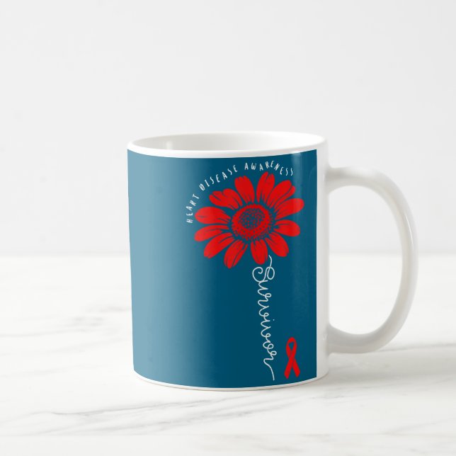 Taza De Café Heart Health Survivor Heart Disease Awareness Chd  (Derecha)