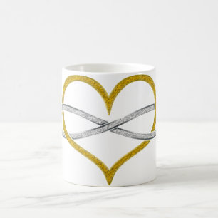 Taza De Café Heart Infinity Gold Silver