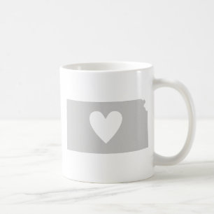 Taza De Café Heart Kansas Shaped Kansan Love Jayhawker Gray