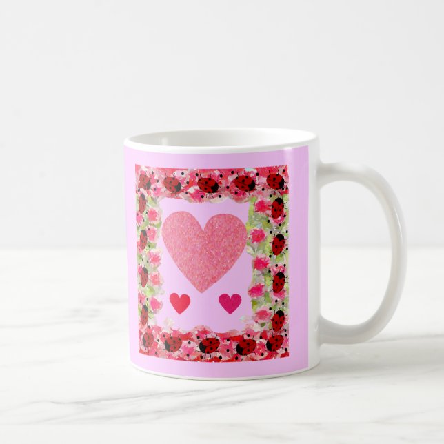 Taza De Café Heart Ladybugs (Derecha)